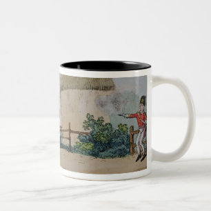Caneca De Café Em Dois Tons Discussão que luta um duelo
