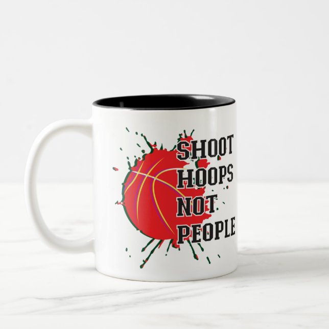 Caneca De Café Em Dois Tons Disparar Hoops Não Pessoas (Esquerda)