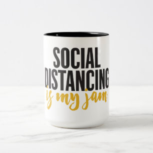 Caneca De Café Em Dois Tons Distância social é meu emperramento