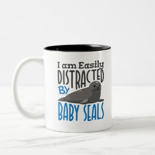 Caneca De Café Em Dois Tons Distraído facilmente por Baby Seals Lover