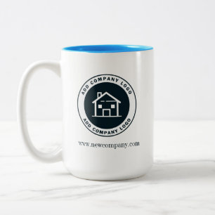 Caneca De Café Em Dois Tons Distribuir logotipo de empresa personalizado moder