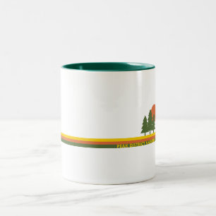 Caneca De Café Em Dois Tons Distrito de Pico Parque Nacional Pine Trees Sun