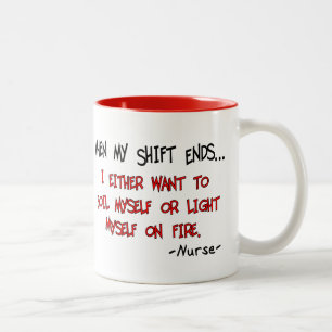 Caneca De Café Em Dois Tons Ditos Engraçados de Enfermeiros