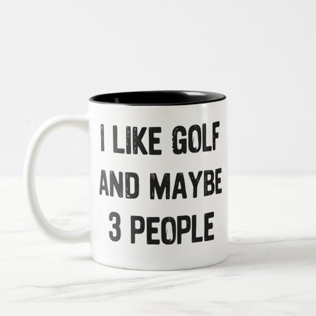 Caneca De Café Em Dois Tons Ditos sarcásticos engraçados de golfe  (Esquerda)
