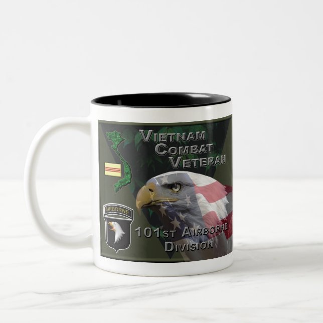 Caneca De Café Em Dois Tons Div. Vietnam Combat Veterano 1010 rua (Esquerda)