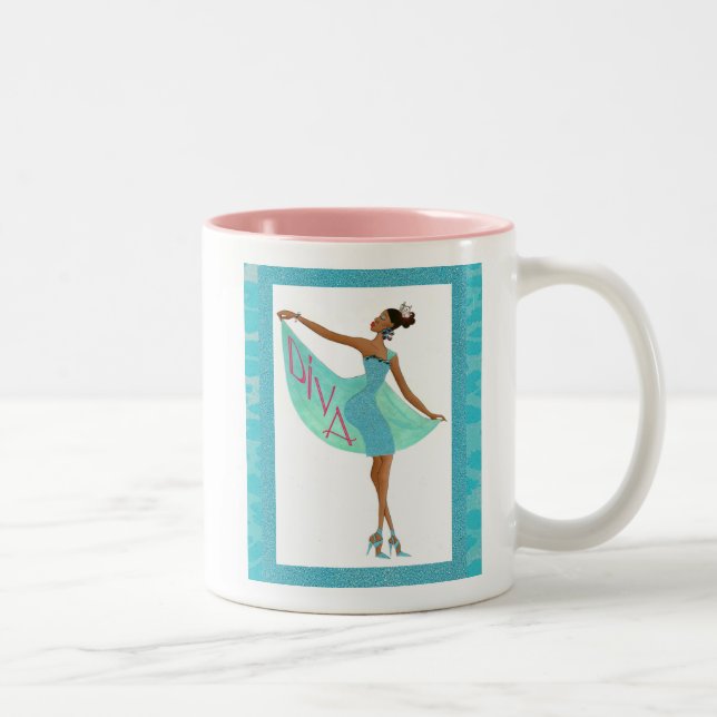 Caneca De Café Em Dois Tons Diva-com-Atitude Mug (Direita)