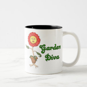 Caneca De Café Em Dois Tons Diva engraçada do jardim