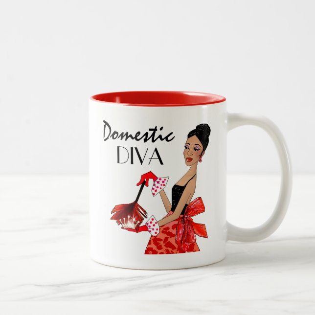 Caneca De Café Em Dois Tons Diva Mug Doméstico / Diva Americana Africana (Direita)
