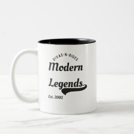 Caneca De Café Em Dois Tons Divas-N-Rides Legendas Modernas Camiseta T de Capa