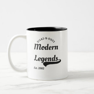 Caneca De Café Em Dois Tons Divas-N-Rides Legendas Modernas Camiseta T de Capa