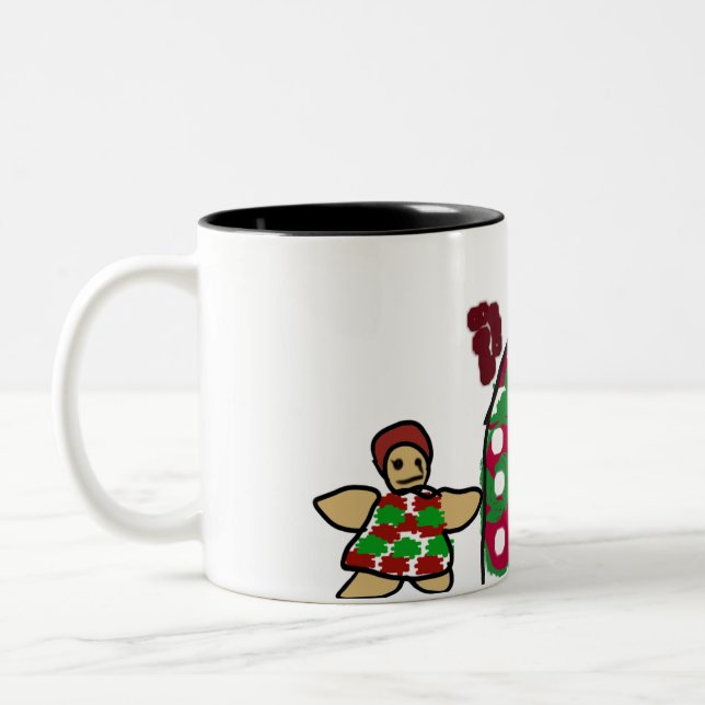 Caneca De Café Em Dois Tons Divergência de arte de casinha (Esquerda)