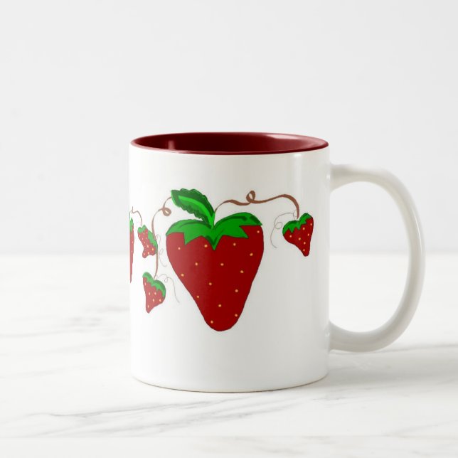 Caneca De Café Em Dois Tons Diversão de Morango (Direita)