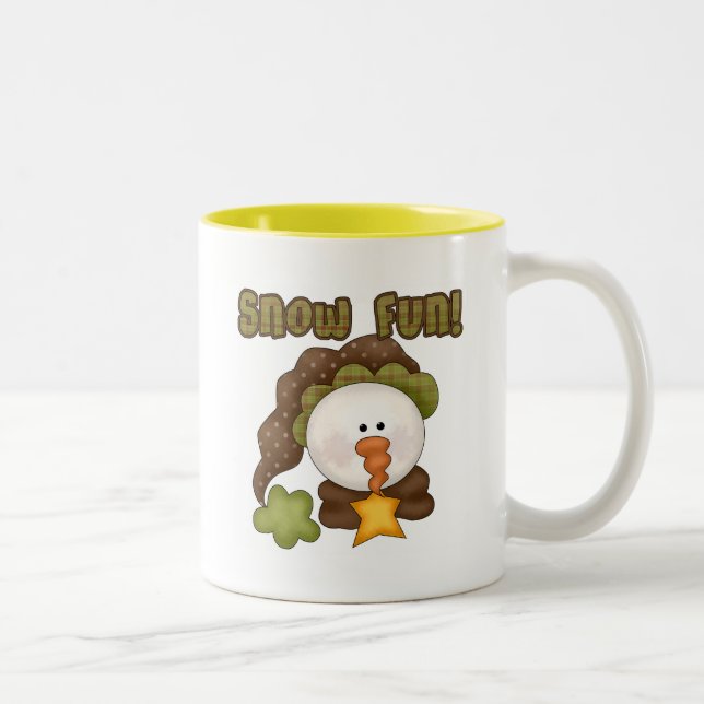 Caneca De Café Em Dois Tons Diversão de Neve Um Camiseta e presentes (Direita)
