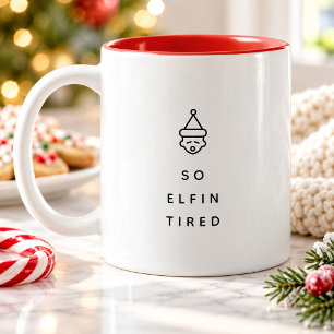 Caneca De Café Em Dois Tons Diversão ELF Presente de Natal para Meia