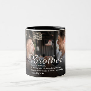 Caneca De Café Em Dois Tons Diversão Fotográfica Moderna Legal Melhor Irmão de
