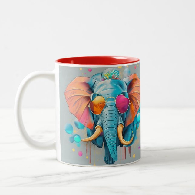 Caneca De Café Em Dois Tons Diversão IA Fantasy Animal Mug (Esquerda)