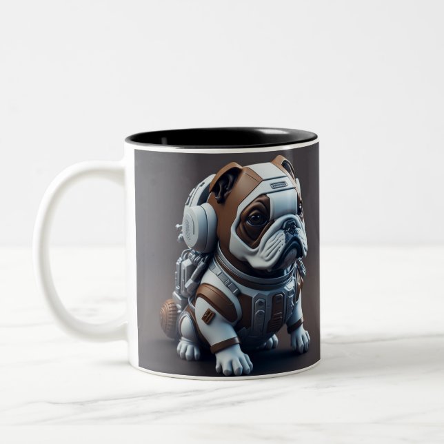 Caneca De Café Em Dois Tons Diversão IA Fantasy Animal Mug (Esquerda)