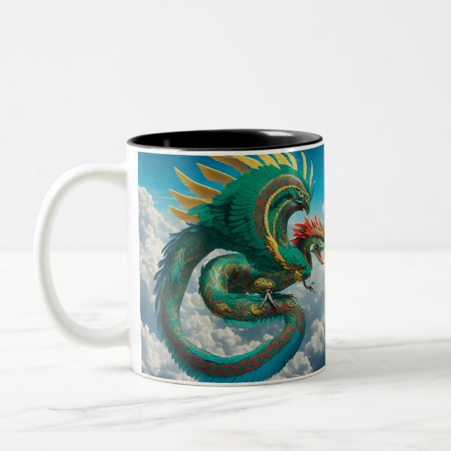 Caneca De Café Em Dois Tons Diversão IA Fantasy Flying Creature Mug (Esquerda)