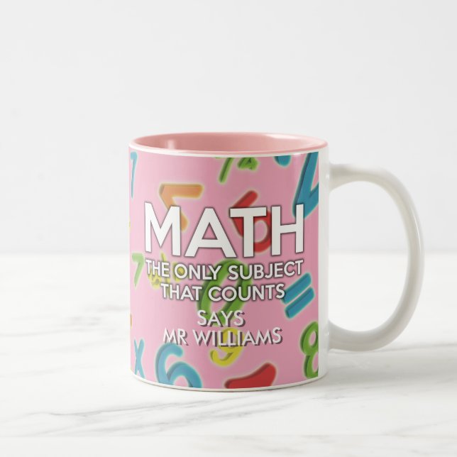 Caneca De Café Em Dois Tons Diversão Legal da citação matemática Rosa (Direita)