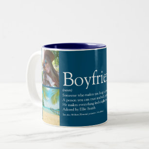 Caneca De Café Em Dois Tons Diversão Moderna Azul 4 Definição de Namorado para
