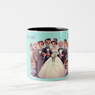 Caneca De Café Em Dois Tons Diversão no grande dia da equipe de casamento