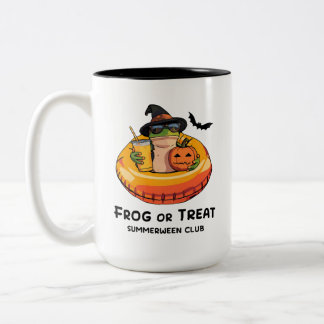 Caneca De Café Em Dois Tons Diversão no Halloween Vibes de Summerween Sapo Mem