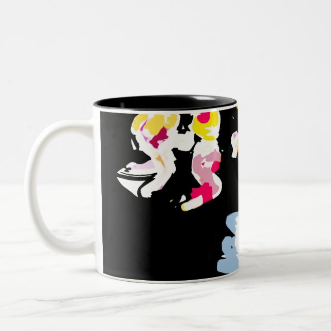 Caneca De Café Em Dois Tons Diversão no verão no mar  (Esquerda)
