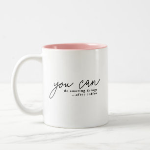 Caneca De Café Em Dois Tons Diversão Positiva do Café Personalizado Motivacion