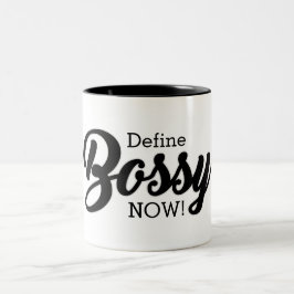 Caneca De Café Em Dois Tons Divertido Definir Mandona AGORA!