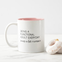 Caneca De Café Em Dois Tons Divertido Humorístico Funcional Adulto Parece Exce