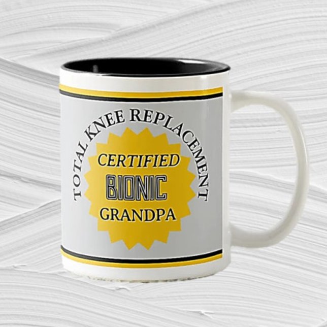 Caneca De Café Em Dois Tons Divertido! Mug de substituição de joelho bi (Criador carregado)