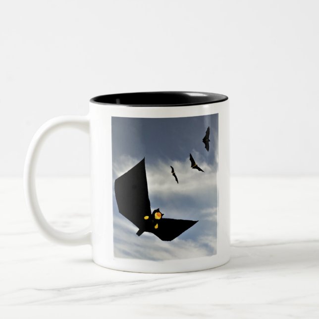 Caneca De Café Em Dois Tons Divertido para ventiladores de Bat (Esquerda)