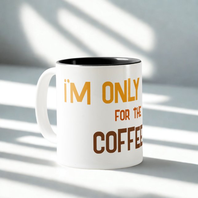 Caneca De Café Em Dois Tons Divertido Simples Desenhado  (Criador carregado)