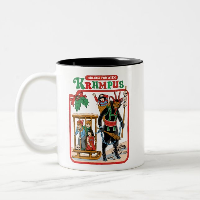 Caneca De Café Em Dois Tons Divertimento com Krampus (Esquerda)