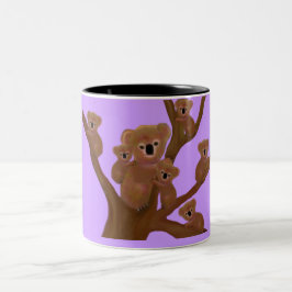 Caneca De Café Em Dois Tons Divertimento da família do Koala