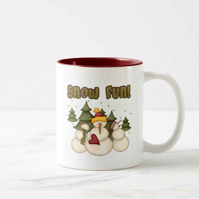 Caneca De Café Em Dois Tons Divertimento de neve duas Camisetas e presentes (Direita)