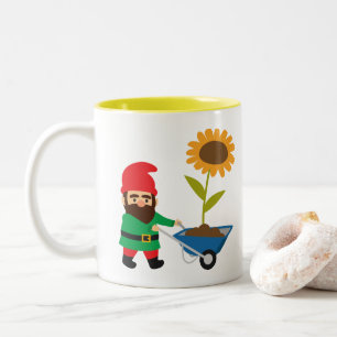 Caneca De Café Em Dois Tons Divertimento dos gnomos do jardim