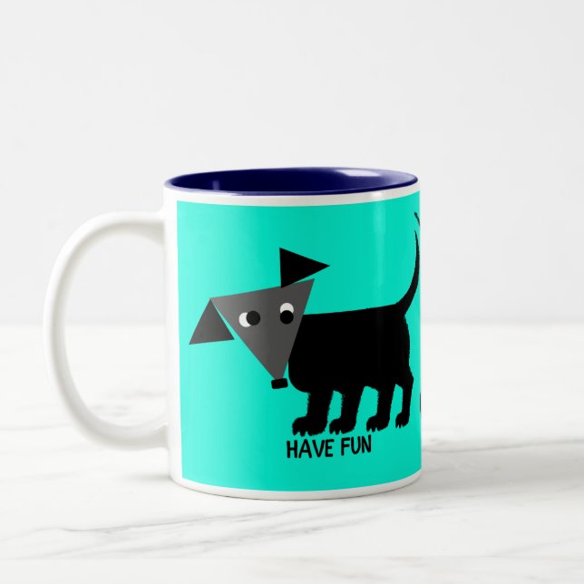 Caneca De Café Em Dois Tons Divirta-Se. Dicas de Rego Berto para viver. (Esquerda)