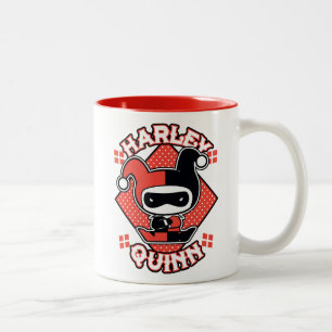 Caneca De Café Em Dois Tons Divisões de Chibi Harley Quinn