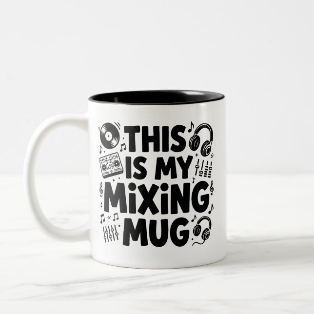 Caneca De Café Em Dois Tons DJ Mixing Mug | Funny Music Lover Coffee Cup (Esquerda)