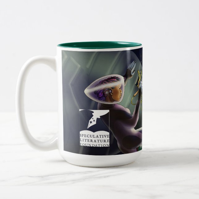 Caneca De Café Em Dois Tons DLV 2019 Dragão Espacial Mug (Esquerda)