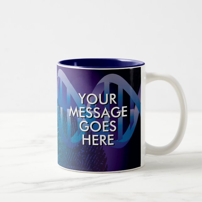 Caneca De Café Em Dois Tons DNA Blue Science personalizado (Direita)