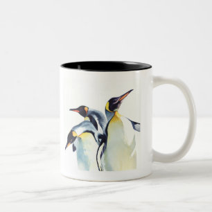Caneca De Café Em Dois Tons Do "arte da aguarela dos animais selvagens do trio