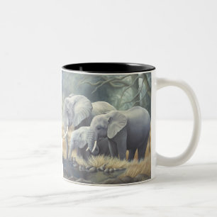 Caneca De Café Em Dois Tons Do "caneca da família elefante"