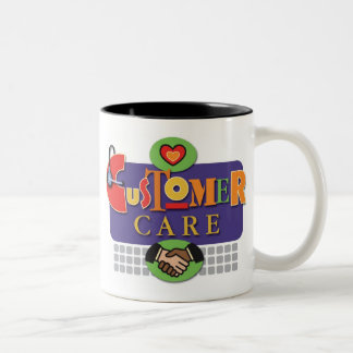 Caneca De Café Em Dois Tons Do "caneca do cuidado cliente"