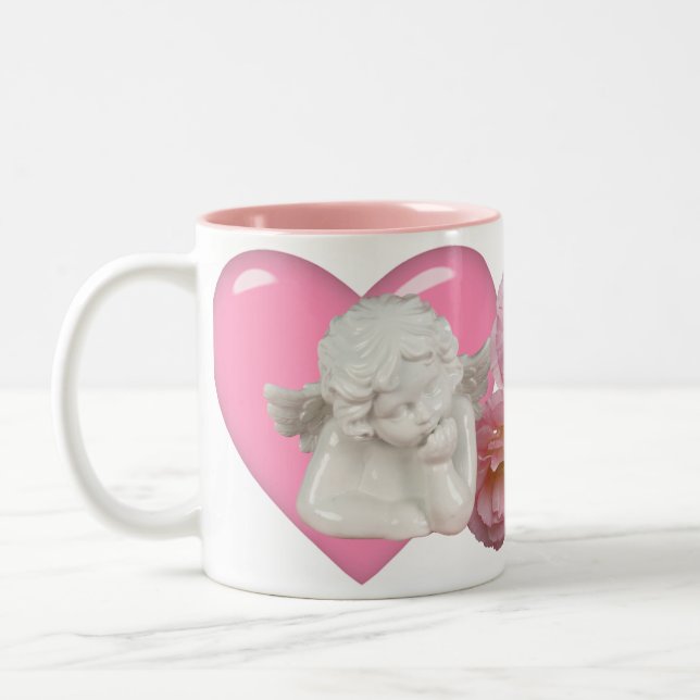 Caneca De Café Em Dois Tons Do "design do anjo bebê" do querido (Esquerda)