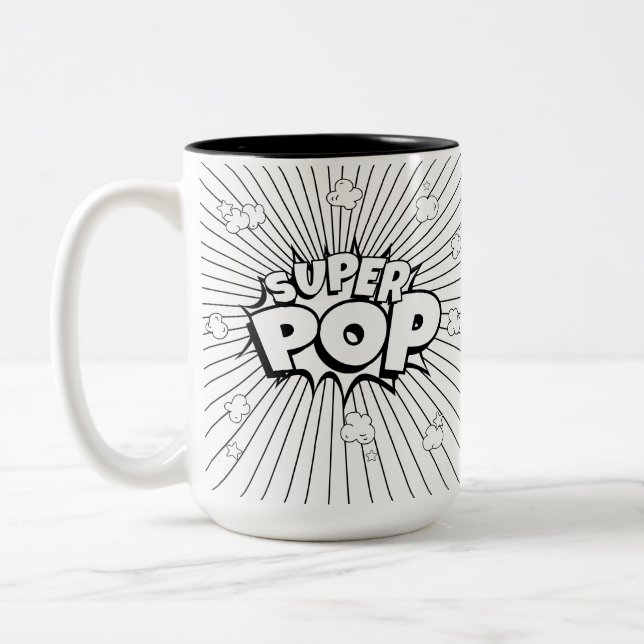 Caneca De Café Em Dois Tons Do It Yourself! Black & White SUPER POP! Punny (Esquerda)
