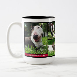 Caneca De Café Em Dois Tons Do riso vivo do amor de bull terrier "caneca da