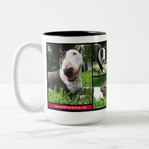 Caneca De Café Em Dois Tons Do riso vivo do amor de bull terrier "caneca da