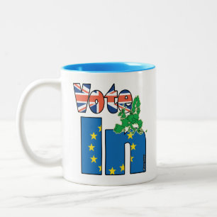 Caneca De Café Em Dois Tons Do voto UE dentro (permaneça) - - referendo